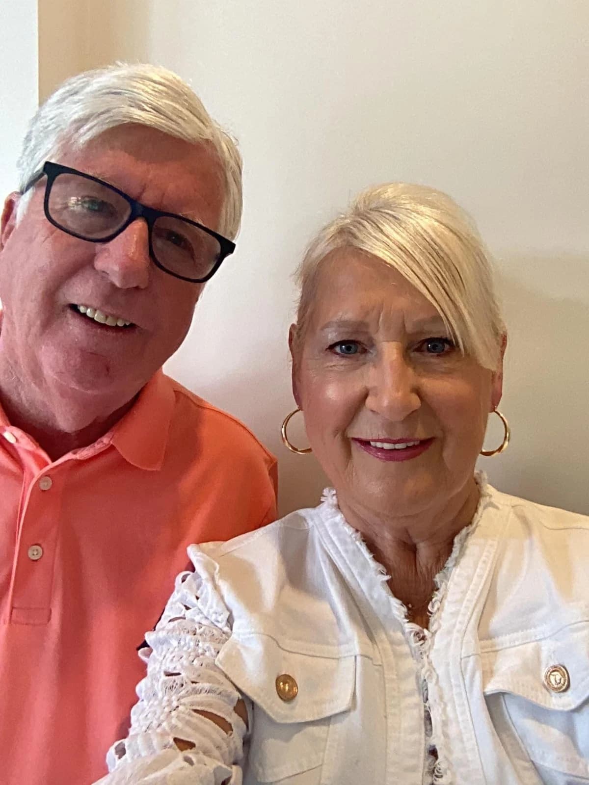 Casual selfie of a smiling older couple